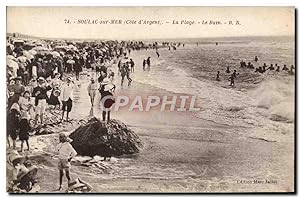 Seller image for Carte Postale Ancienne Soulac sur Mer La plage Le bain for sale by CPAPHIL