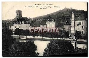 Carte Postale Ancienne Vesoul Place de la Republique L'Eglise La Motte