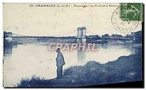 Carte Postale Ancienne Marmande Panorama Le Pont Et la Garonne