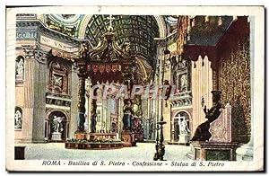 Bild des Verkufers fr Carte Postale Ancienne Roma Basilica di s Pietro Confessione Statue di S Pietro zum Verkauf von CPAPHIL