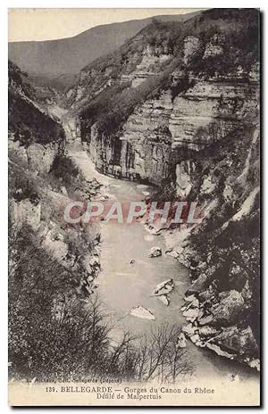 Carte Postale Ancienne Bellegarde Gorges du Canon du Rhone Defîle de Malpertuis