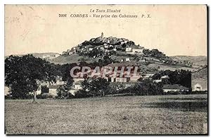 Carte Postale Ancienne Cordes vue prise des Cabannes