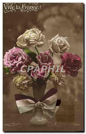 Bild des Verkufers fr Carte Postale Ancienne Fantaisie Fleurs Vive la France zum Verkauf von CPAPHIL