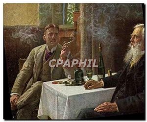 Bild des Verkufers fr Carte Postale Ancienne Prof E Henseler Vater und Sohn Cigarette zum Verkauf von CPAPHIL