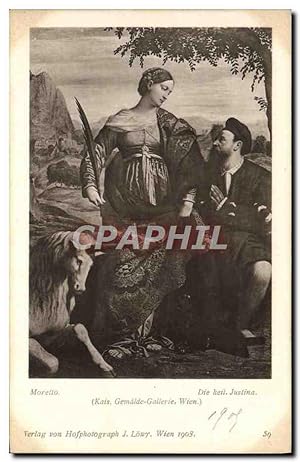 Seller image for Carte Postale Ancienne Moretto Die Heil Justina Licorne for sale by CPAPHIL