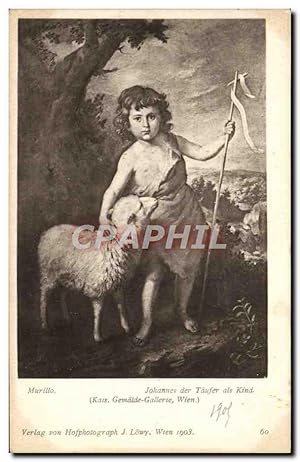Bild des Verkufers fr Carte Postale Ancienne Murillo Johannes der Taufer als Kind zum Verkauf von CPAPHIL