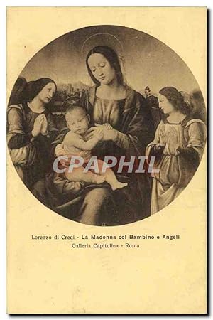 Seller image for Carte Postale Ancienne Lorenzo di Credi La Madonna col Bambino e Angeli Galleria Capitolina Roma for sale by CPAPHIL