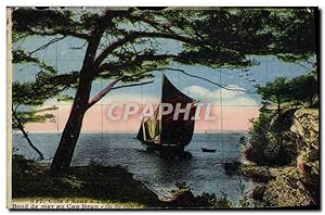 Carte Postale Ancienne Bord de mer au Cap Brun Bateau