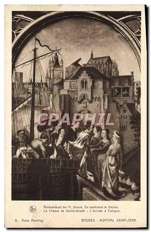 Image du vendeur pour Carte Postale Ancienne Bruges Hopital Saint Jean La chasse de Sainte Ursule L'arrivee a Cologne mis en vente par CPAPHIL