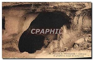 Carte Postale Ancienne Fontaine De Vaucluse Intérieur du gouffre en temps de secheresse