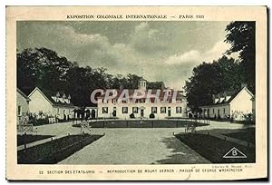 Seller image for Carte Postale Ancienne Paris Exposition coloniale Internationale 1931 Section des Etats Unis Maison de George Washington for sale by CPAPHIL