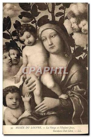 Bild des Verkufers fr Carte Postale Ancienne Musee du Louvre La Vierge et l'Enfant Jesus Gerolamo Dai Libri zum Verkauf von CPAPHIL