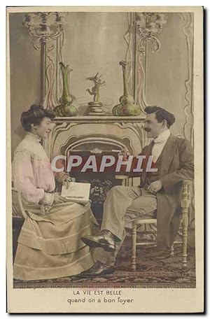 Seller image for Carte Postale Ancienne Fantaisie Femme La Vie Est Belle Quand on a Bon Foyer for sale by CPAPHIL