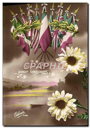 Bild des Verkufers fr Carte Postale Ancienne Fantaisie Pour toujours Drapeaux zum Verkauf von CPAPHIL