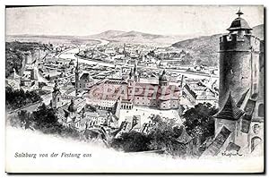 Carte Postale Ancienne Salzburg von der Festung aus