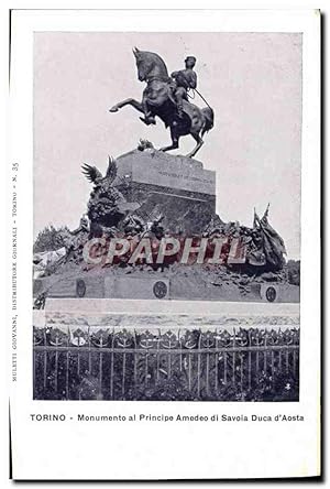 Carte Postale Ancienne Torino Monumento al Principe Amedeo di Savoia Duca d'Aosta