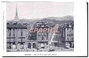 Carte Postale Ancienne Torino Via di Po e Via della Zecca