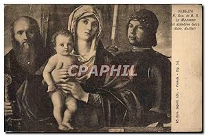 Bild des Verkufers fr Carte Postale Ancienne Venezia La madonna Giov Bellini zum Verkauf von CPAPHIL