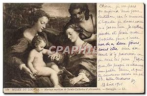 Bild des Verkufers fr Carte Postale Ancienne Musee du Louvre Mariage mystique de Sainte Catherine d'Alexandrie Correggio zum Verkauf von CPAPHIL