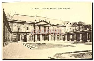 Bild des Verkufers fr Carte Postale Ancienne Paris Palais des Archives Faade Principale zum Verkauf von CPAPHIL