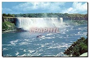 Bild des Verkufers fr Carte Postale Moderne The American Falls as Viewed from the Canadian Side showing the Maid of the Mist on and of its frequent trips zum Verkauf von CPAPHIL