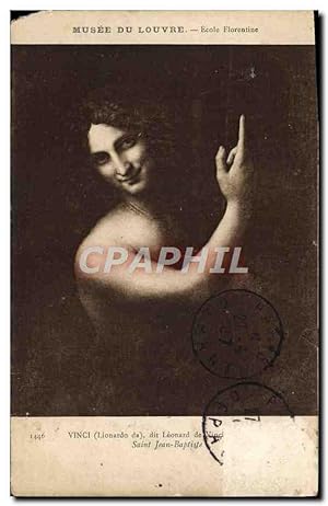 Image du vendeur pour Carte Postale Ancienne Musee De Louvre Ecole Florentine Vinci Leonard de Vinci Saint Jean Baptiste mis en vente par CPAPHIL