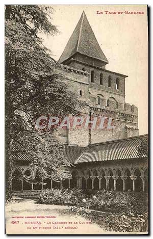 Carte Postale Ancienne Moissac Le Clocher et le cloître de St Pierre