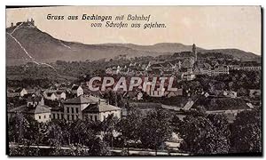 Carte Postale Ancienne Gruss Aus Hechingen Mit Bahnhof vom Schrofen aus gesehen
