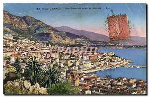 Carte Postale Ancienne Monte Carlo vue générale Prise de Monaco