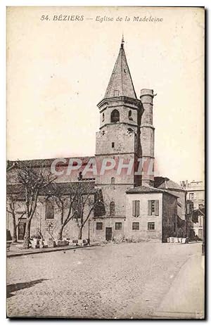 Carte Postale Ancienne Beziers Eglise de la Madeleine