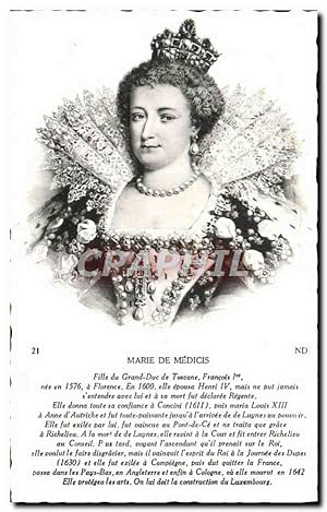 Image du vendeur pour Carte Postale Ancienne Marie De Medicis Fille Du Grand Duc De Toscane Francois 1er mis en vente par CPAPHIL