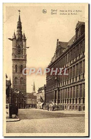 Carte Postale Ancienne Gand Gent Hôtel De Ville Et Belfroi