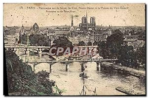Imagen del vendedor de Carte Postale Ancienne Paris Panorama Sur la Seine la Cite Notre Dame et la Pointe du Vert Galant a la venta por CPAPHIL
