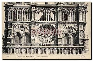 Carte Postale Ancienne Paris Notre Dame Façade la Rosace