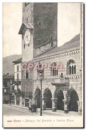 Carte Postale Ancienne Como Palazzo del Broletto e l'antica Tore