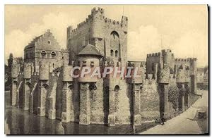Carte Postale Ancienne Gand Gent Château Des Comtes Vu Du Pont De La Decapitation