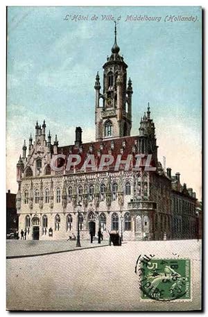 Carte Postale Ancienne Hôtel de ville de Middelbourg Publicite Cacao Blooker