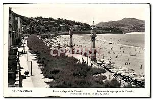 Carte Postale Ancienne San Sebastian Paseo Playe De La Concha