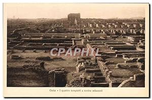 Bild des Verkufers fr Carte Postale Ancienne Ostia I Quattro Templetti e Rovine Adiacenti zum Verkauf von CPAPHIL