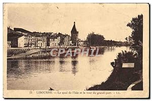 Bild des Verkufers fr Carte Postale Ancienne Libourne Le quai de l'Isle et le tour du grand port zum Verkauf von CPAPHIL