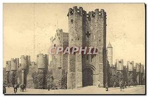 Carte Postale Ancienne Gand Château Des Comtes De Flandre vue générale prise de la place Ste Phar...