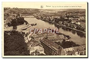 Carte Postale Ancienne Namur vue Sur La Ville Et Confluent De Sambre Et Meuse