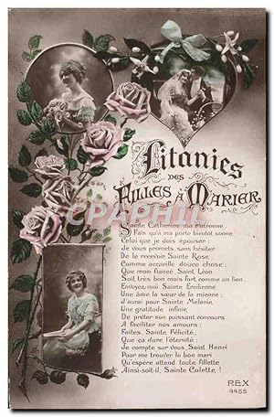 Seller image for Carte Postale Ancienne Fantaisie Litanies filles a marier Mariage for sale by CPAPHIL