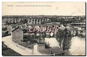 Carte Postale Ancienne Limoges La Vienne les Ponts St Martial National et Viaduc