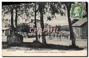 Carte Postale Ancienne Camp de La Courtine Batiments 1ere brigade Militaria