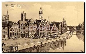 Carte Postale Ancienne Gand Quai aux Herbes