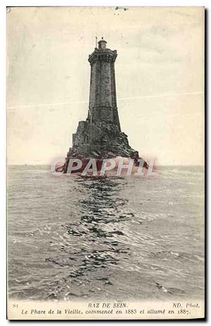 Carte Postale Ancienne Raz De Sein Le Phare De La Vieille