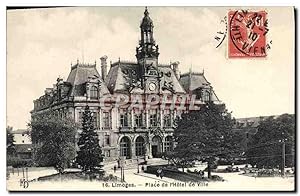 Carte Postale Ancienne Limoges Place de L'Hôtel de Ville