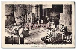 Carte Postale Ancienne Montrichard Cafes des grands vins Monmousseau Emballage des bouteilles