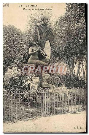 Carte Postale Ancienne Valence Monument de Louis Gallet